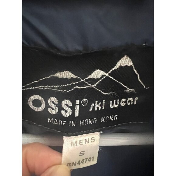 Ossi Ski Wear Mens Vintage Navy Blue Puffer Zip Up Jacket Small Medium Pockets - Picture 9 of 10